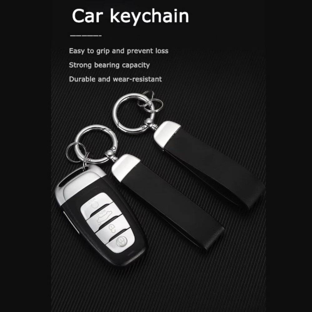 New Black PORSCHE STUTTGART HOTROD Leather Crest KeyRing Key Ch… - Picture 10 of 14